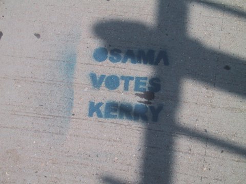 Osama votes kerry